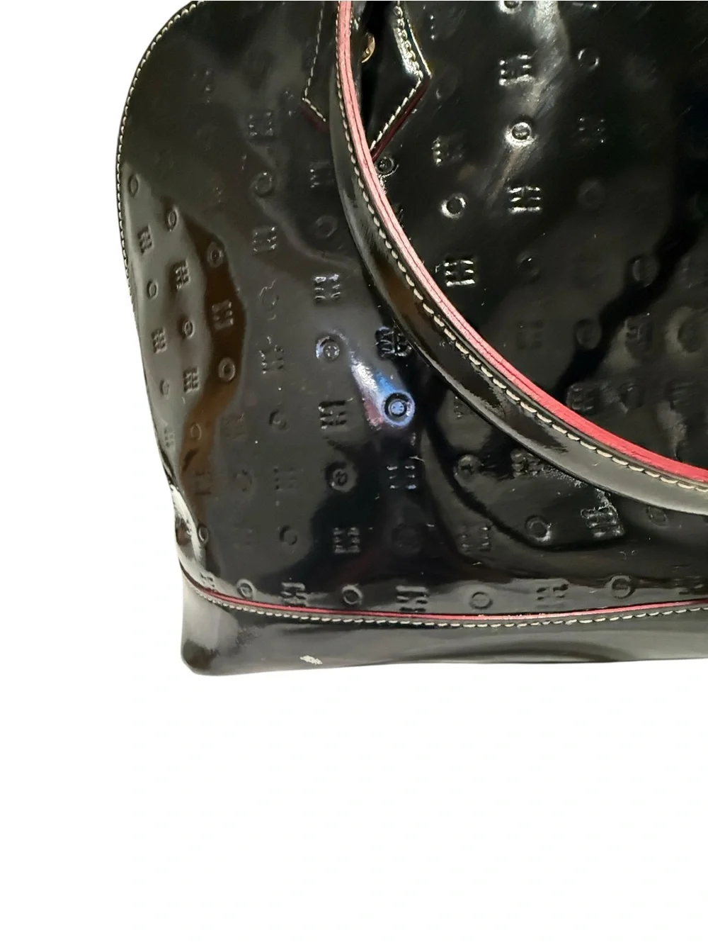 Black Arcadia Patent Leather Handbag